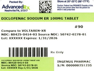 Diclofenac Sodium Er 100mg #60 (Diclofenac Sodium Er 100mg 80425 0414 03)